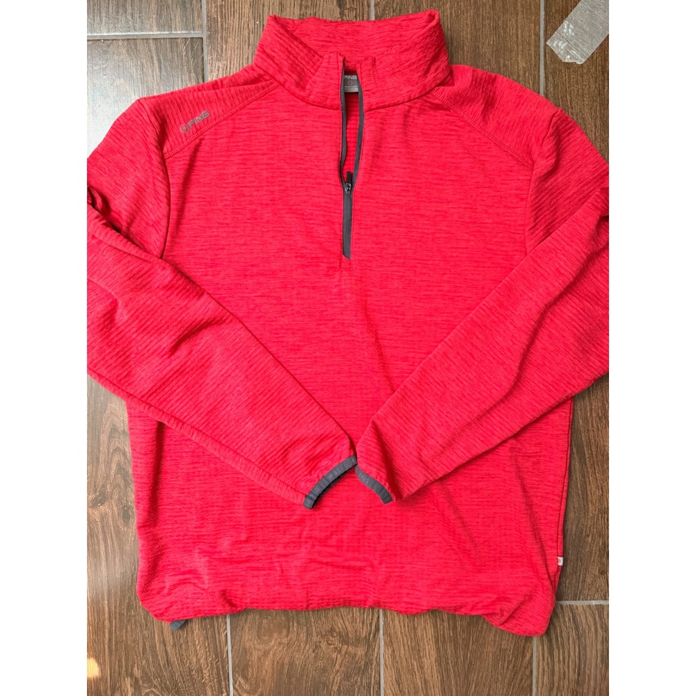 Ping Sensorwarm Mens XL Red Heathered Quarter Zip Golf Pullover Thermal Sweater
